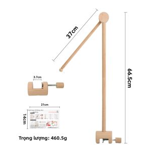 lets make | Giá Đỡ Cũi Gỗ Đa Năng Xoay 360 Độ Điều Chỉnh Độ Cao Đế Chống Đổ Chắc Chắn Không Cần Lắp Ráp Dành Cho Phòng Trẻ Em