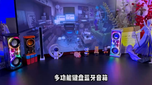 Speaker Bluetooth Soundbar Super Bass RGB Original 2 Speaker Wireless Laptop Gaming 360° RGB TombolMekanis Transparent Hi-Fi Music Box Full Bass 2 Pcs Speaker 16W Robot Stereo Subwoofer Aktif Radio FM/TF/SDCard Garansi 12 Bulan