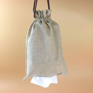 Creative Hanging Hemp Fabric Tissue Bag BBQ Smoking Hole Sealed Kitchen Home Textile DIY Finished Product Tissue Holder Bag