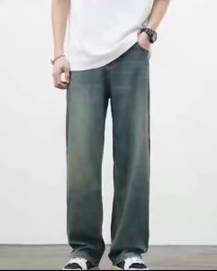 Spring Autumn New Mens Straight Vintage Fit Jeans Casual Trousers High Quality Male Korean Fashion Baggy Wide Leg Denim Pants