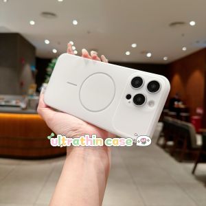 Ultra Thin Matte Frosted Soft TPU Magnetic Phone case for iPhone 17 16 15 14 Plus 13 12 11 Pro Max for Magsafe Shockproof Cover