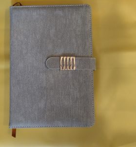 Sổ bìa da A5 cao cấp khuy gài inox giả jean sang trọng độc đáo