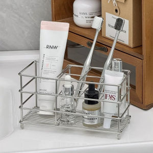 Giá Để Bàn Chải Đánh Răng Bằng Thép Không Gỉ Giá Để Đồ Trang Điểm Phòng Tắm Giá Để Đồ Bằng Thép Không Gỉ Rỗng Giá Để Đồ