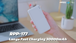 [ CCC ] Remax Power Bank 30000mAh RPP-177 - พาวเวอร์แบงค์ ชาร์จเร็ว 2.4A มี 2 พอร์ต Type-C / USB / Micro USB
