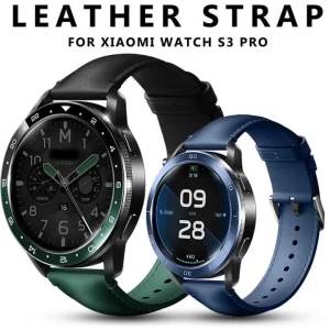 22MM Dây Đeo Đồng Hồ Bằng Da Chính Hãng Cho Xiaomi S3/S2/S1 Pro/Active Vòng Tay Mềm Thể Thao Dòng Phụ Kiện Màu 2/1