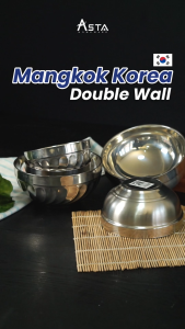 Mangkok Nasi Korea Stainless Steel Double Layer | Mangkok Sup Korean Tebal Anti Panas