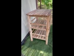 Sukthongแพร่ โต๊ะวางของไม้สัก 60x75สูง90 ซม.โต๊ะวางทีวี ชั้นวางของ3ชั้น ชั้นวางของ โต๊ะเอนกประสงค์ ชั้นวางหนังสือ ชั้นวางทีวีไม้สักแท้ งานไม้ดิบไม่ทำสี SUKP-626