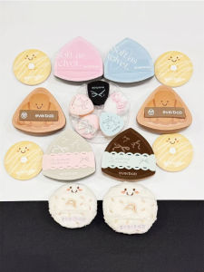 Everbab Mini Butterfly Knot Milk Skin Air Cushion Triangle Rice Ball Double-sided Dry Wet Use Powder Puff Beauty Blender
