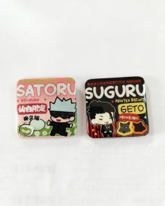 Bandai | Geto Suguru Anime Jujutsu Kaisen Square Enamel Pin Brooch Q Version Badge for Fans