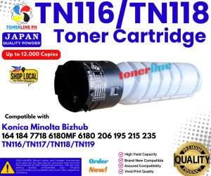 TN116 TN118 Toner Cartridge For Use and Compatible with Bizhub Ineo 164 165 184 185 195 235