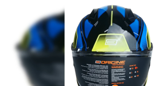 ORIGINE PISTA FULL FACE HELMET - MH2 (Black Blue Lime) - ECE22.06 (aero spoiler included)