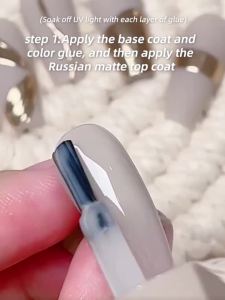 15ml Russian Matte Base Top Coat Gel Polish Semi Permanent Soak Off UV LED Varnish Non-stick Powder Matte Top Nail Gel Polish Gy