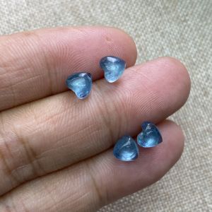 Aquamarine Heart-Shaped Earrings Sweet Cute Refreshing Crystal Sterling Silver Needle Special-Interest Design Girly Earrings Short