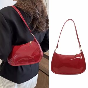 Retro Solid Color PU Leather Shoulder Underarm Bag Womens Fashion Handbags Casual Purses and Handbag Ladies Hand Bags for Daily