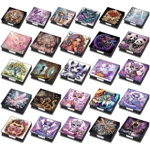 PU 5D Diamond Painting Kit Note Box with 160 Sheets DIY Diamond Art Note Box for Home Office School Supplies