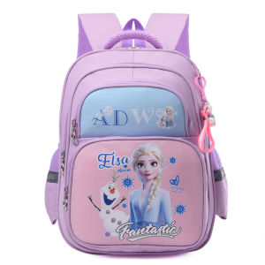 Lightweight Multi-layer Cartoon Backpack for Primary School Students Grade 1-3 Kawaii School Bag Girls Star Daruma Love Elsa