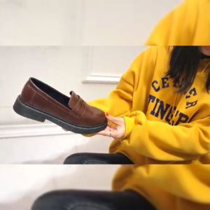 [ส่งเร็วพิเศษ!] รองเท้าหนังขนาดเล็กของผู้หญิงด้านล่างนุ่มสไตล์อังกฤษทุกการแข่งขันฤดูร้อนสไตล์วิทยาลัยรองเท้าแบน