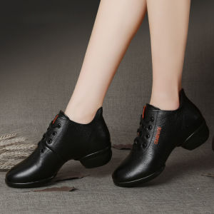 Charpavie Dancing Shoes Womens Adult New Jazz Dancing Shoes Genuine Leather Soft Bottom Sailor Dance Square Dance Shoes Womens Shoes