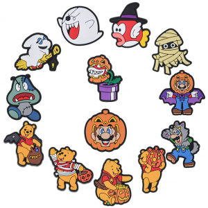 hot toys | 13pcs Pooh Bear Cartoon All Saints Day Shoe Charms PVC DIY Shoes Decoration Sandal Accessories Buckle for Kids Gifts