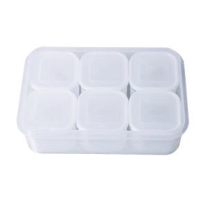 Hộp Đựng Thực Phẩm 6 Ngăn Hộp Bảo Quản Rau Củ Quả Tươi Có Nắp Đậy Dùng Cho Tủ Lạnh Nhà Bếp Lọ Gia Vị Chất Liệu Nhựa