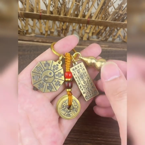已开光 招财 钥匙扣 Gourd Keychain Pendant Personalized Wealth-attracting and Lucky Charm PI Xiu Amulet Car Keychain Chain Pendant Small Gift葫芦钥匙扣挂件个性招财转运貔貅护身符汽车钥匙扣链挂饰小礼物