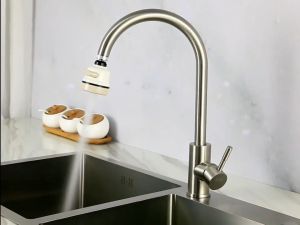 Hàng hót Giá siêu rẻ Vòi rửa chén nóng lạnh inox 304kiểu dáng tròn xoay 360 độ vòi nóng lạnh bồn rửa chén KENISI