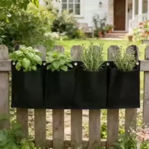 Foldable Felt Plant Grow Bag Non-Woven Fabric Wall-Mounted Flower Growing Bag for Home Balcony Decoration Wall Greening Supplies