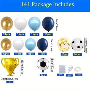 141pcs Football-themed Balloon Arch Kit Suitable for Football-themed Birthday Parties Anniversary Celebration Decorations
