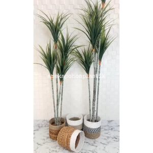Pohon Daun Artificial Tanaman Hias Daun Pandan Bali Lancip Hijau T140 X4 & T180 X5 Latex Cover Pot Seagrass Variasi Warna Hiasan Dekorasi Sudut Ruangan Aesthetic