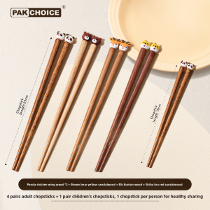 PAKCHOICE | Food-grade Antibacterial Wooden Chopsticks for Kids and Adults