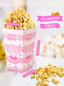 Birthday Party Supplies Disposable Square Box Popcorn Box Small Size Popcorn Bucket Fresh Snack Fries Box