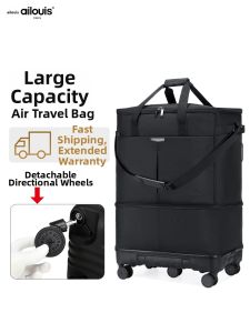 ailouis | Large Capacity Folding Travel Luggage Bag 360 Degree Rotating Wheels