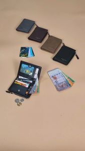 Dompet Lelaki Dengan Zip Poket PU Leather Men Bifold Wallet With Zipper Pocket 268-4 Uncle Wallet