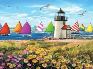 Kayou | 1000 PCS Jigsaw Puzzles for Adults Summer Beach Sailboat Puzzle Perfect for Game Nights Gifts Home Decor