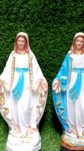 Tượng Đức Mẹ Ban ơn 30cm chất liệu composite (xanh trắng nâu) trang trí bàn thờ công giáo