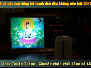 Đồng hồ Lịch Vạn Niên tranh đèn treo tường hiệu Cát Tường_tranh Quan Thế Âm Bồ Tát 55640_KT 55x35x7cm_Có 2 loại (Không remote đèn và Có remote đèn)
