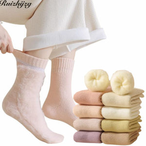 Ruizhijzg Womens Len Mùa Đông Ấm Áp vớ dày Phụ Nữ Cô Gái giữ ấm Khăn nhung mềm Sàn Nhà Tuyết Vớ