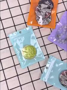 100 Pcs Pack Colorful Pearlized Ziplock Bags Resealable Storage Bags for Food Jewelry Crafts Beads