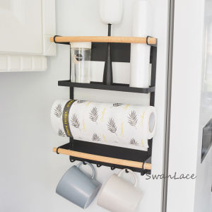 Nordic Style Magnetic Kitchen Storage Rack Swanlace Good Stuff Metal Wall Mounted Pot Holder Tissue Holder Cup Holder Scissors Holder