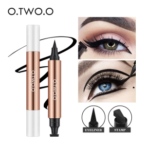 Waterproof Liquid Eyeliner Stamp Pen Fast Dry Double Tip Eye Liner Pencil Smudge Proof Long Wearing Makeup Cosmetics For Women