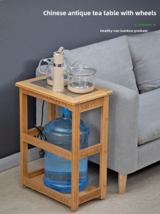 Chinese Tea Side Cabinet Tea Table Side Table Movable Kettle Tea Cabinet Living Room Tea Cabinet Rack Tea Table Accessible Luxury Tea Machine