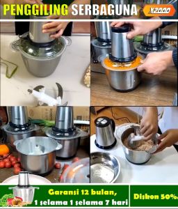 Mesin Penggiling Daging Listrik Alat Rumah Tangga Multifungsi Kecil Stainless Steel