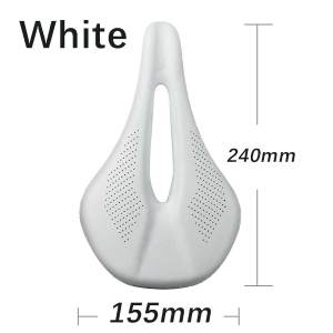 Elitaone Ultralight Carbon Bicycle Saddle 240x143mm/155mm Road MTB Bike Seat in Red White Black Colors - 120g