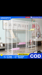 GREENPETS Cat Cage 1.8M Large Cat Villa - Multi Level Design A Playground for Your Pet Cage Easy to Clean