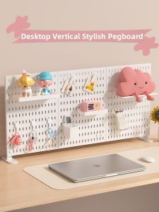QINFEI | Desktop Organizer Pegboard Shelf Book Desk Clamp