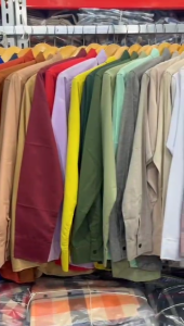 bisa COD - kemeja pria lengan panjang polos list garis bahan katun ukuran size standar M L XL distro terbaru kasual formal - sansanstore