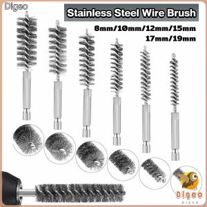 Digeo Stainless Steel Wire Cleaning Brush with Handle 1/4 Inch Hex Shank for Power Drill Impact Driver