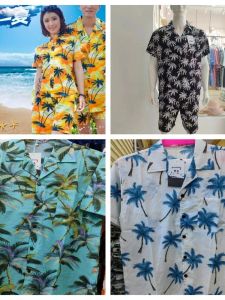 Hawaii Flower Mens Loose Short Sleeve Shirt Summer Beach Style Couples Retro Trendy Outerwear Casual Loose Fit Shirt