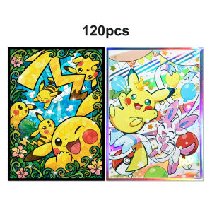 Takara Tomy | 60PCS 66x91mm Standard Size Pikacu Broken Glass Card Sleeves for TCG/PKM/MTG Trading Cards Board Games