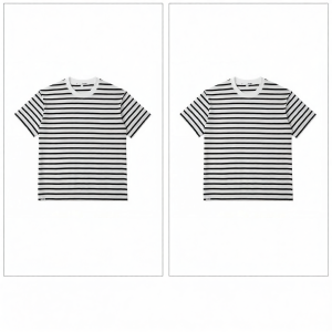 izzue | Black White Striped Retro Short Sleeve Mens T-Shirt